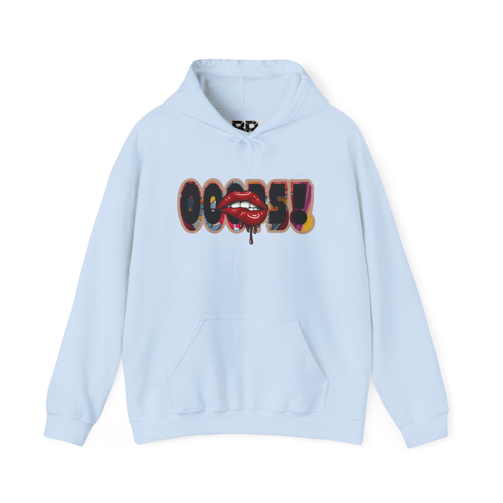 Joker Laugh Hoodie — "Ooops!" Dripping Lips Graphic Sweatshirt