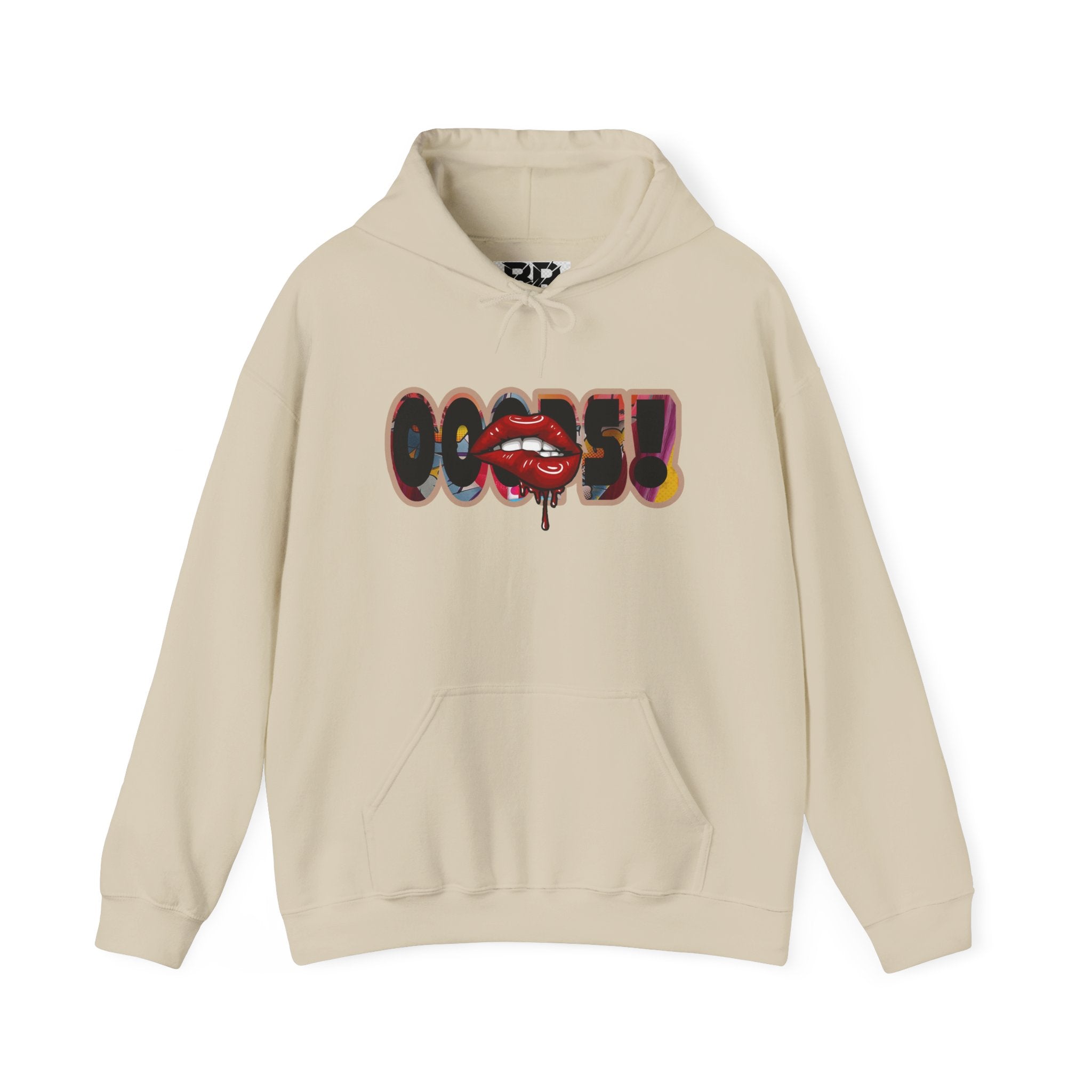 Joker Laugh Hoodie — "Ooops!" Dripping Lips Graphic Sweatshirt